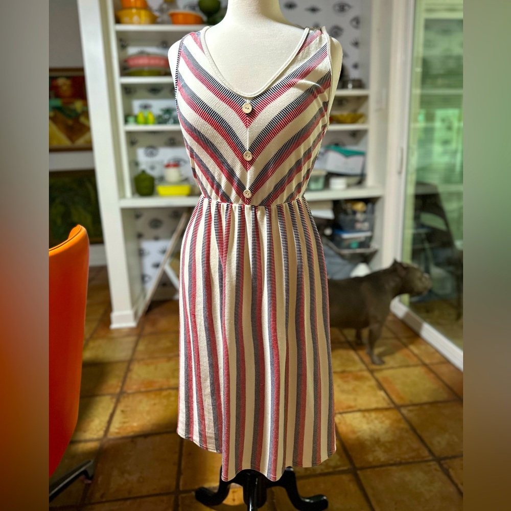 Stripe Tank Dress Retro Med